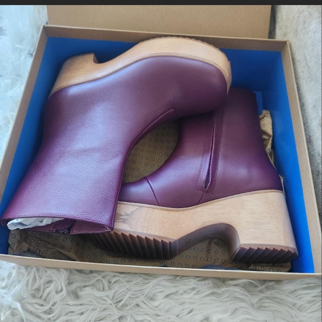 Charlotte Stone Plum Heeled Boots